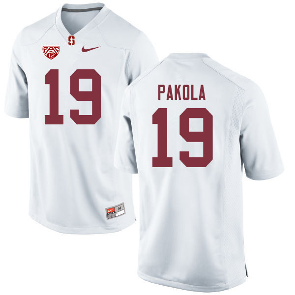 Men #19 Joshua Pakola Stanford Cardinal College Football Jerseys Sale-White